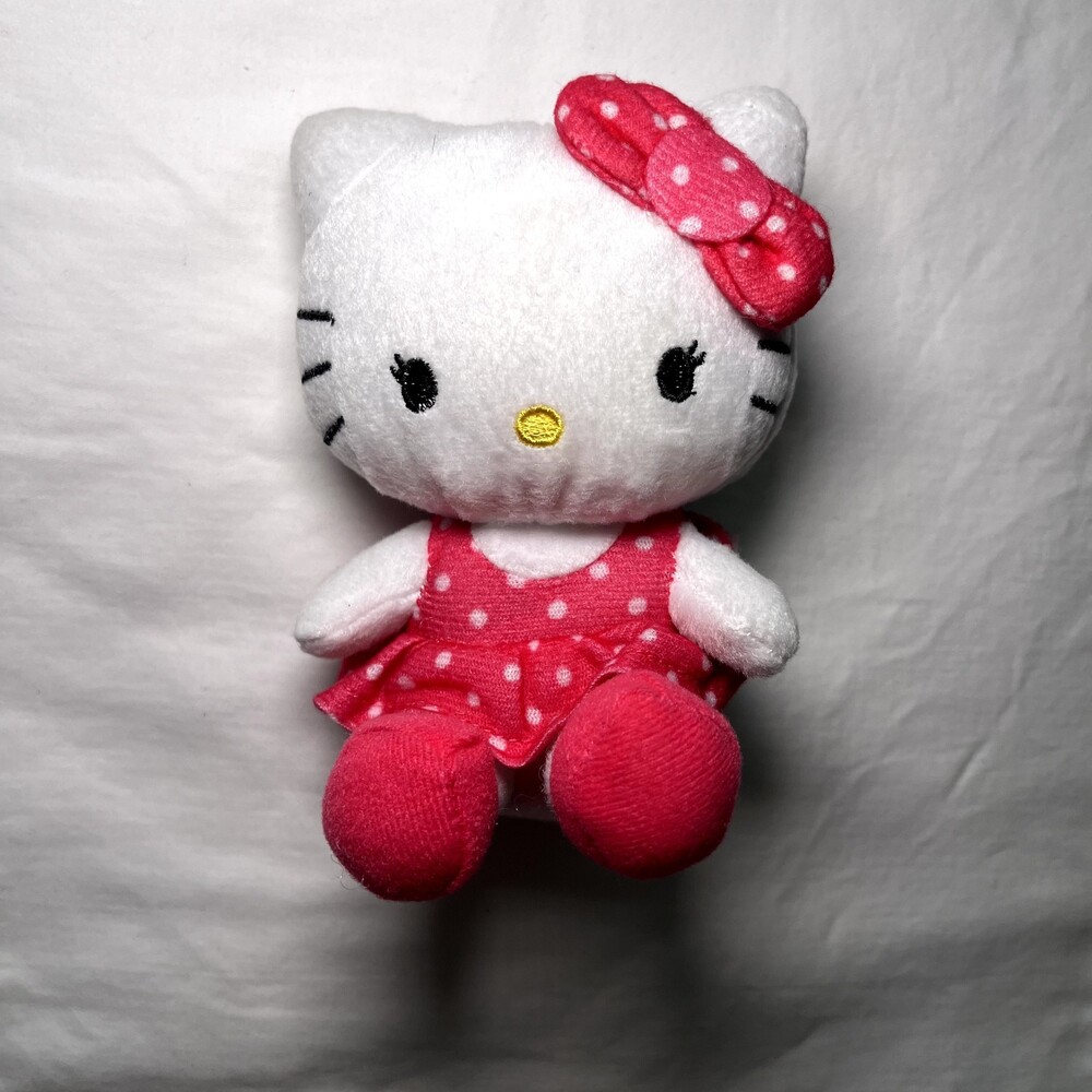 2014 Sanrio Baby Hello Kitty Plush Doll 5" Stuffed Animal Pink Polka Dot